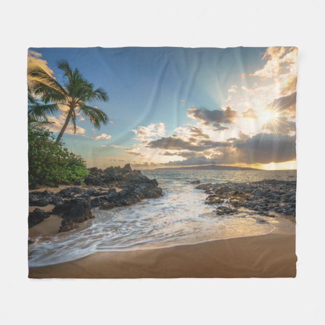 Makena Beach | Makena Cove Fleece Blanket (Front (Horizontal))