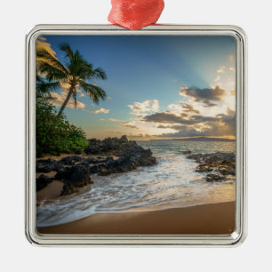 Makena Beach   Makena Cove Metal Ornament