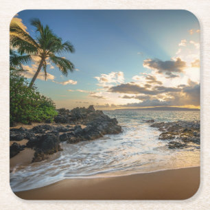 Makena Beach Makena Cove Square Paper Coaster
