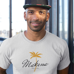 Makena Beach, Maui Minimal Vintage Style Beachwear T-Shirt