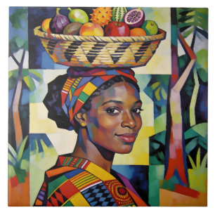 “Makena” - Geometry of Beauty - Black History Ceramic Tile