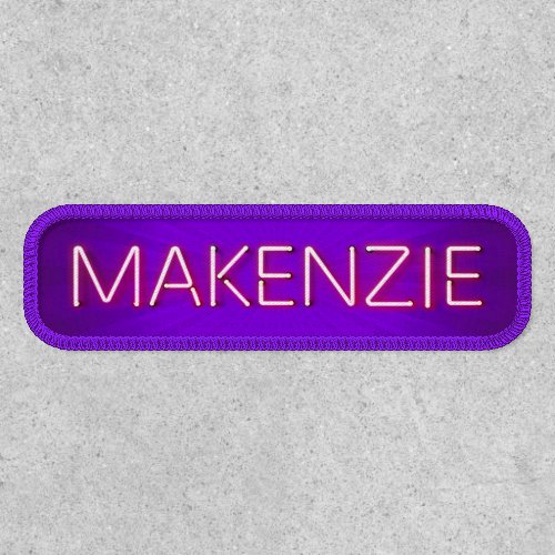 Makenzie name in glowing neon lights patch
