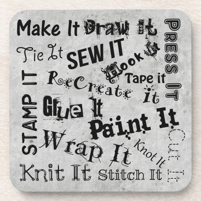 Maker Crafts Typography Crafts Print Drink Coaster (Front)