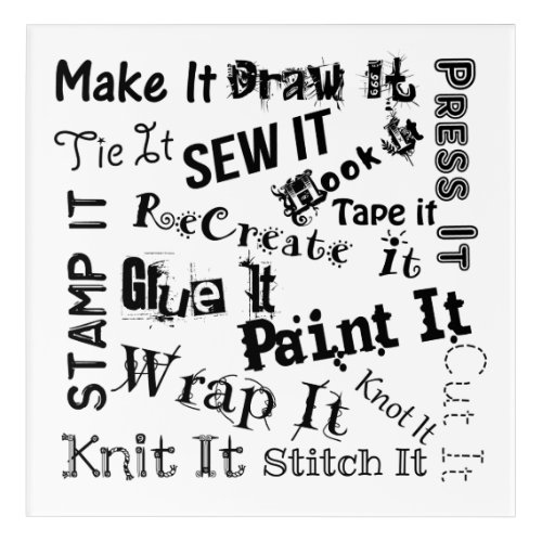 Maker Crafts Typography Print Acrylic Print