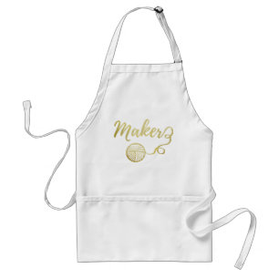 Maker Crafts Typography Print Faux Gold Adult Apron