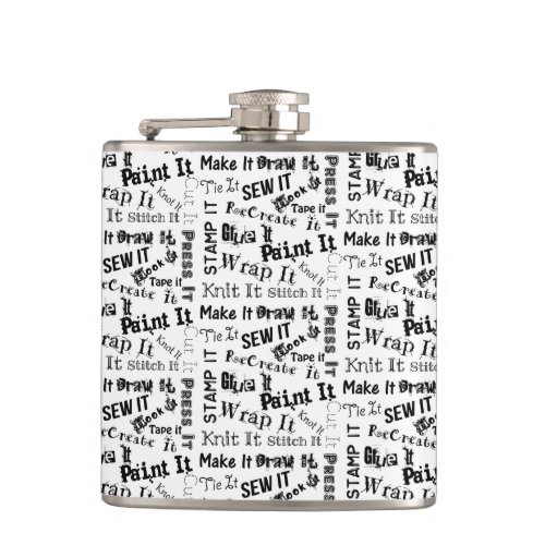 Maker Crafts Typography Print Flask