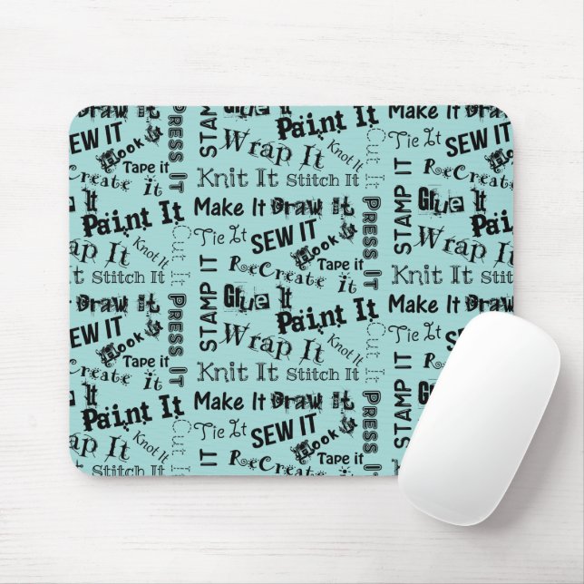 Maker Crafts Typography Print Mouse Pad (With Mouse)