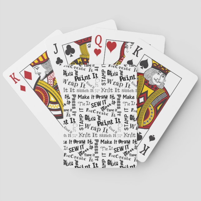 Maker Crafts Typography White Poker Cards (Back)