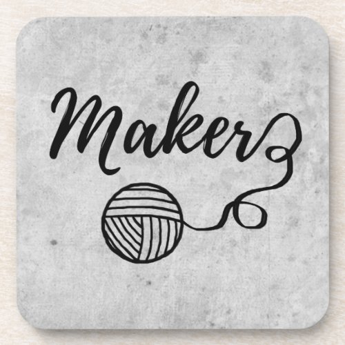 Maker Crafts  Yarn Typography Crafts Drink Coaster