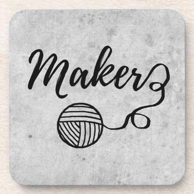 Maker Crafts & Yarn Typography Crafts Drink Coaster (Front)