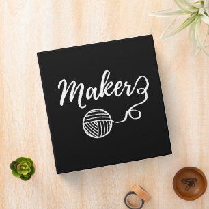 Maker Crafts & Yarn Typography Pattern Organizing Binder