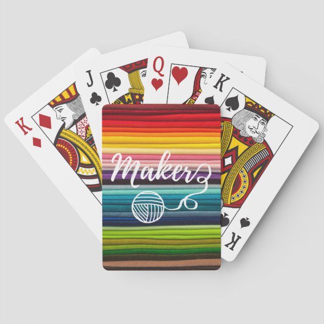 Maker Yarn + Crafts Rainbow Fabric Poker Cards (Back)