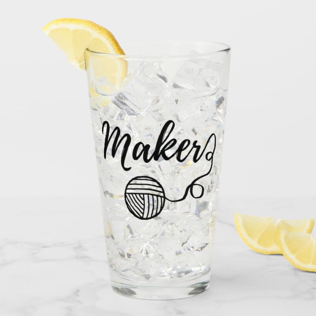 Maker • Yarn & Crafts Typography Glass (Front Ice)