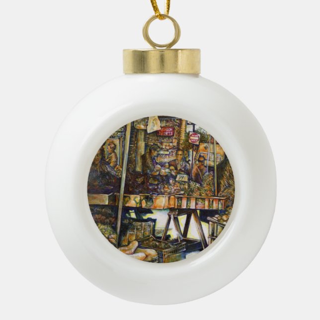 Makes Creativity Glimmer All the Brighter Ceramic Ball Christmas Ornament (Front)