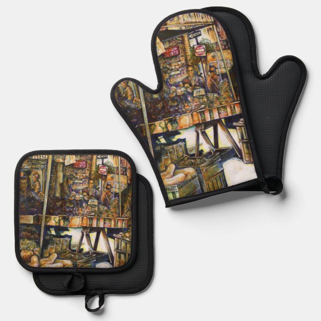 Makes Creativity Glimmer All the Brighter Oven Mitt & Pot Holder Set (Front/Back)