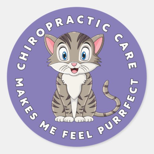 Makes Me Feel Purrfect Chiropractic Kids Classic Round Sticker