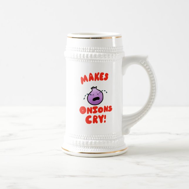 Makes Onions Cry! Beer Stein (Right)