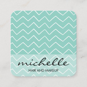 Makeup and Hair Stylish Chevron Pattern Square Business Card