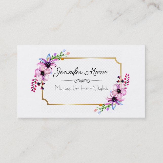 Makeup and Hair Stylist Business Card (Front)