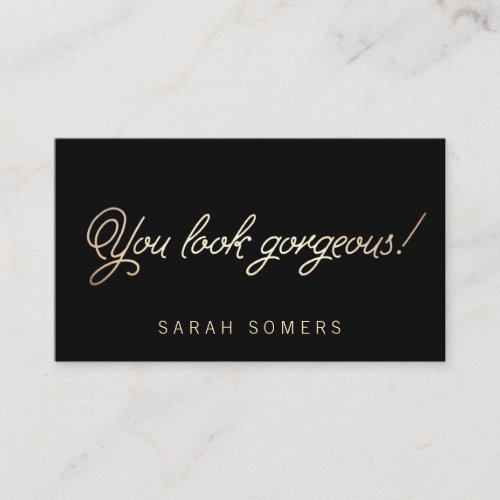 Makeup and Hair Stylist Gold Typographic Beauty Business Cards