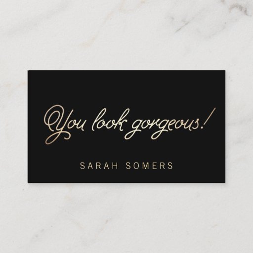 Customizable Makeup and Hair Stylist Gold Typographic Beauty Business Cards