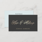 Makeup and Hair Stylist Stylish Gold Typographic Business Card (Front/Back)