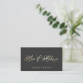 Makeup and Hair Stylist Stylish Gold Typographic Business Card (Standing Front)