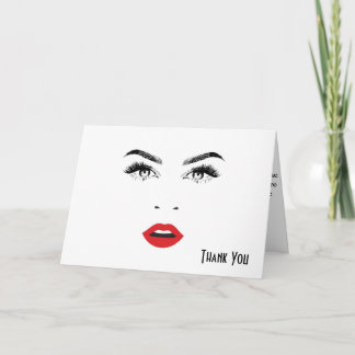 Makeup and Hair Thank you card