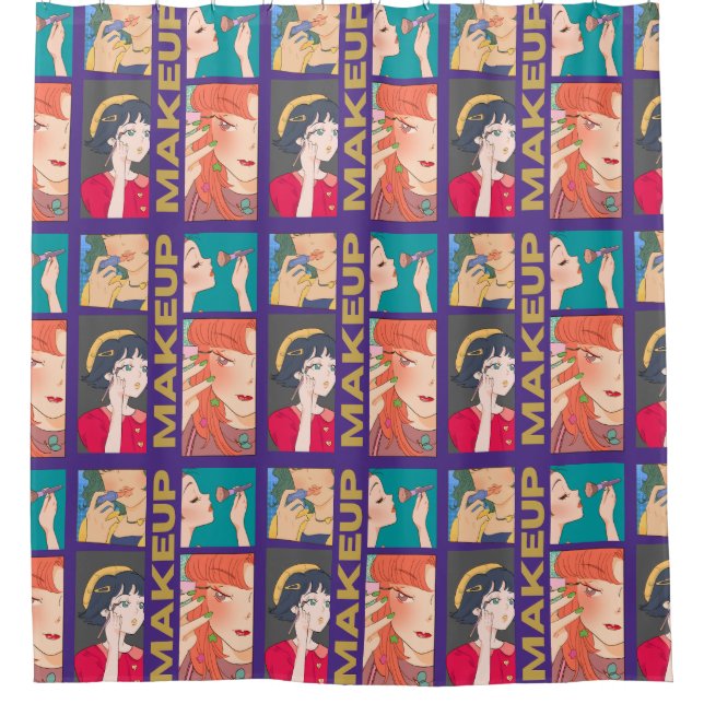 MAKEUP ANIME FRIENDS SHOWER CURTAIN (Front)