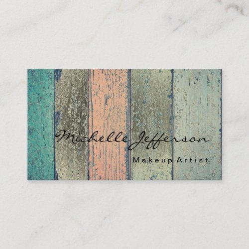 Makeup Artist Abstract Wood Professional Trendy Business Card
