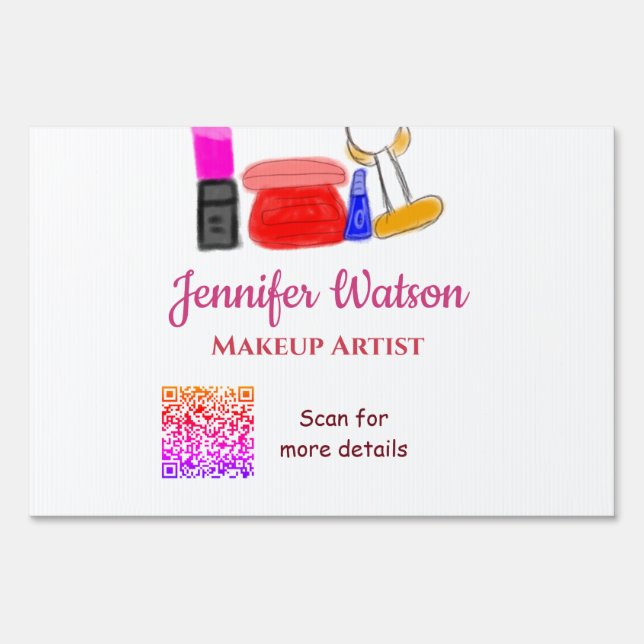 Makeup artist add name website email phone no addr sign (Front)