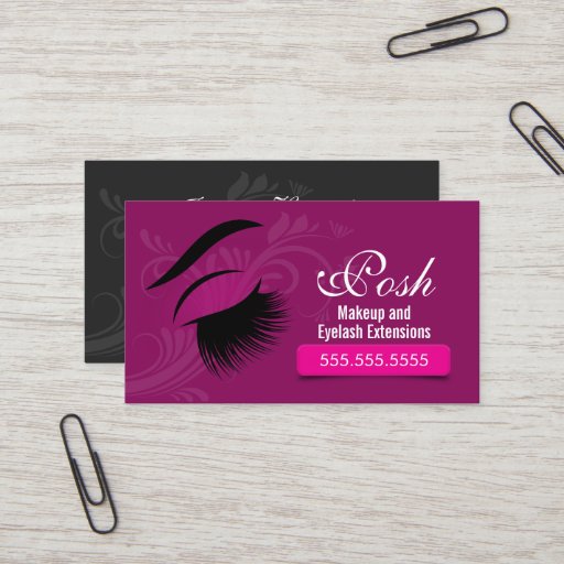 Customizable Makeup Artist and Eyelash Extensions Business Card