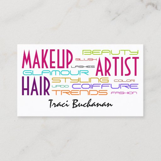Customizable Makeup Artist and Hair Stylist Business Cards