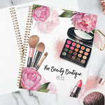 Makeup Artist Appointment Book Planner<br><div class="desc">Bursting with vibrant hues and whimsical blooms, this print is a visual feast perfect for makeup artists, beauty bloggers, influencers and anyone seeking a touch of colorful floral elegance with a touch of glam. Featuring bright pink peonies, makeup palette, makeup brushes and lipstick. You can customize all of the text....</div>