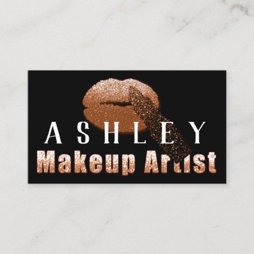 Makeup Artist Appointment Card Black Kiss Copper