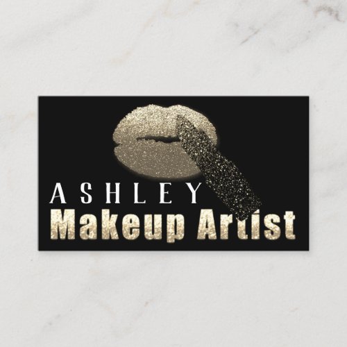 Makeup Artist Appointment Card Black WHite Gold