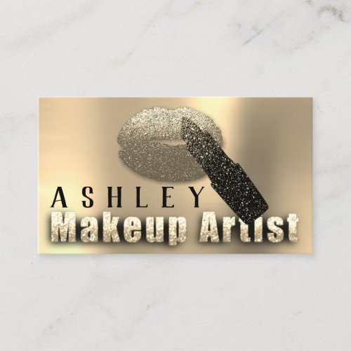 Makeup Artist Appointment Card Champaign Gold