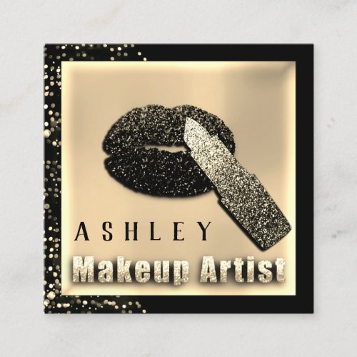 Makeup Artist Appointment Card Champaign Gold Dots