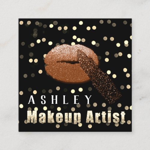 Makeup Artist Appointment Card Copper Dots Ombre