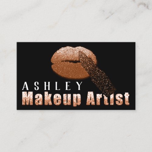 Makeup Artist Appointment Card Copper Rose Black