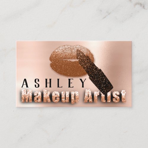 Makeup Artist Appointment Card Copper Rose Blush