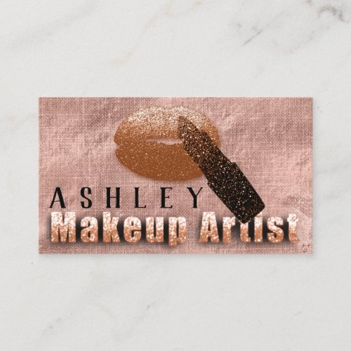 Makeup Artist Appointment Card Copper Rose Gold