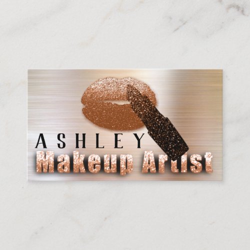 Makeup Artist Appointment Card Copper Rose Gold