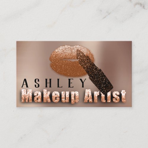 Makeup Artist Appointment Card Copper Rose Gold 1