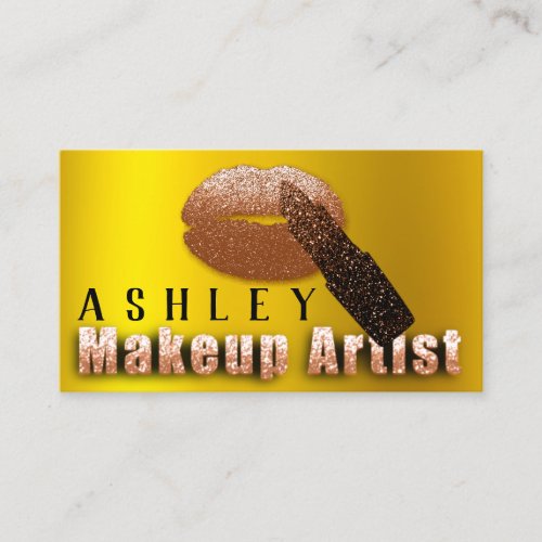 Makeup Artist Appointment Card Copper Rose Lux Gol