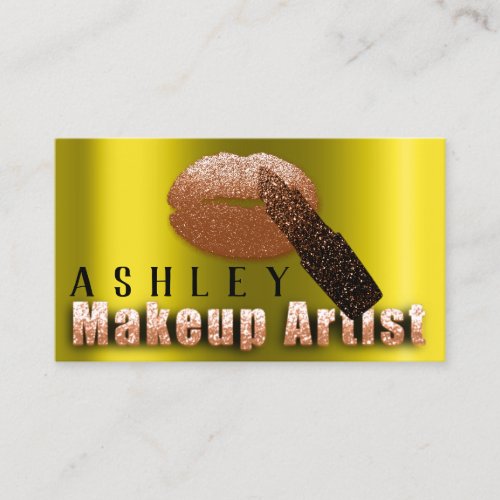 Makeup Artist Appointment Card Copper Rose Mustard