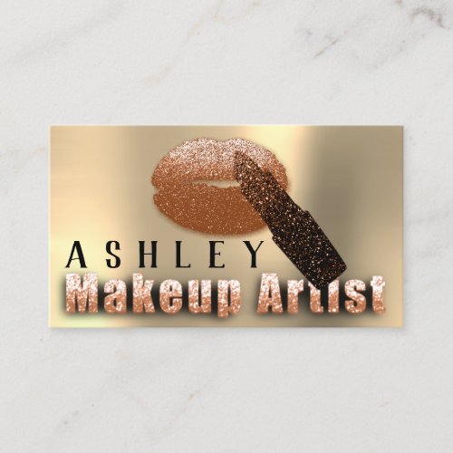 Makeup Artist Appointment Card Copper Rose VIP