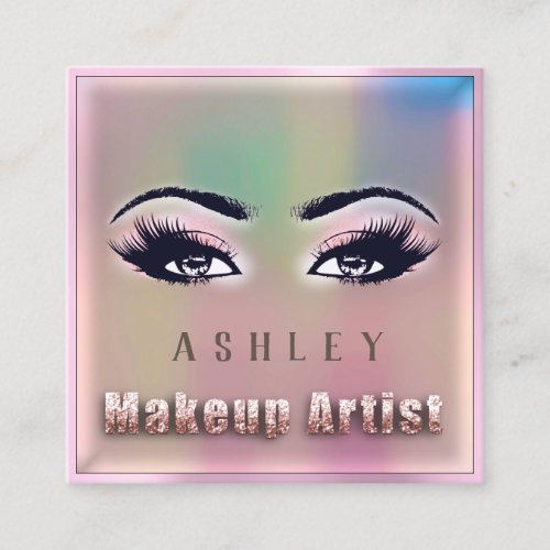 Makeup Artist Appointment Card Eyelash Rose Pink