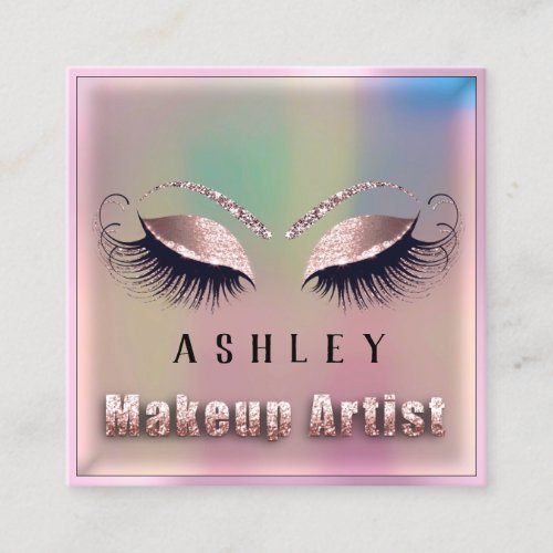 Makeup Artist Appointment Card Eyelash Rose Pink