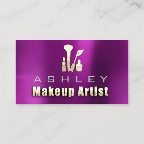 Makeup Artist Appointment Card Fuchsia Gold